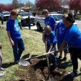 Littleton middle school student leaders plant trees in celebration of Earth Day